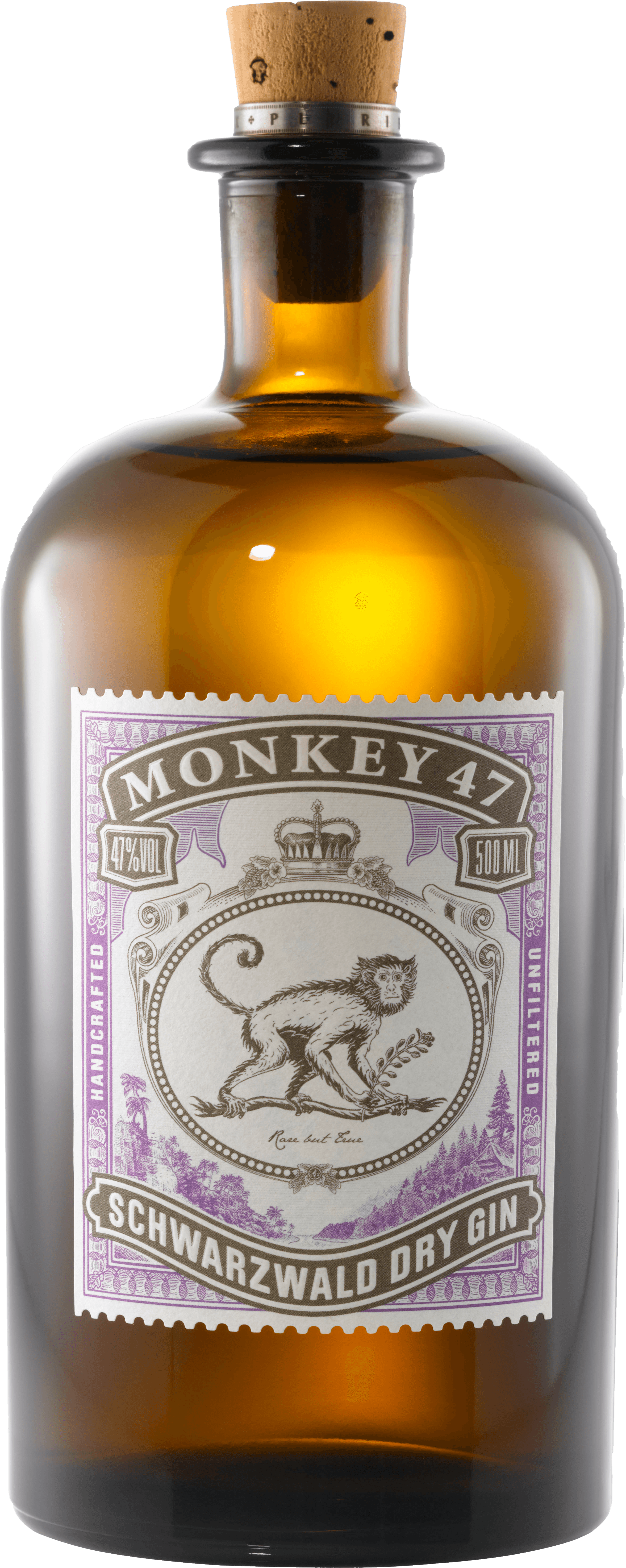 Monkey 47 Dry Gin Flasche mit 47 Botanicals aus dem Schwarzwald